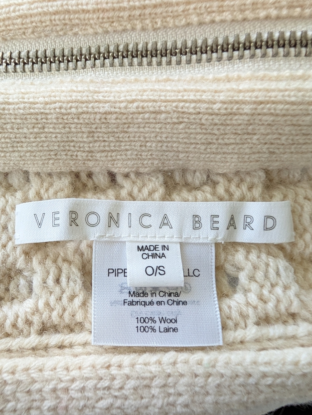 Veronica Beard Wool Cream Cable Knit Dickey Insert - Picture 6 of 6
